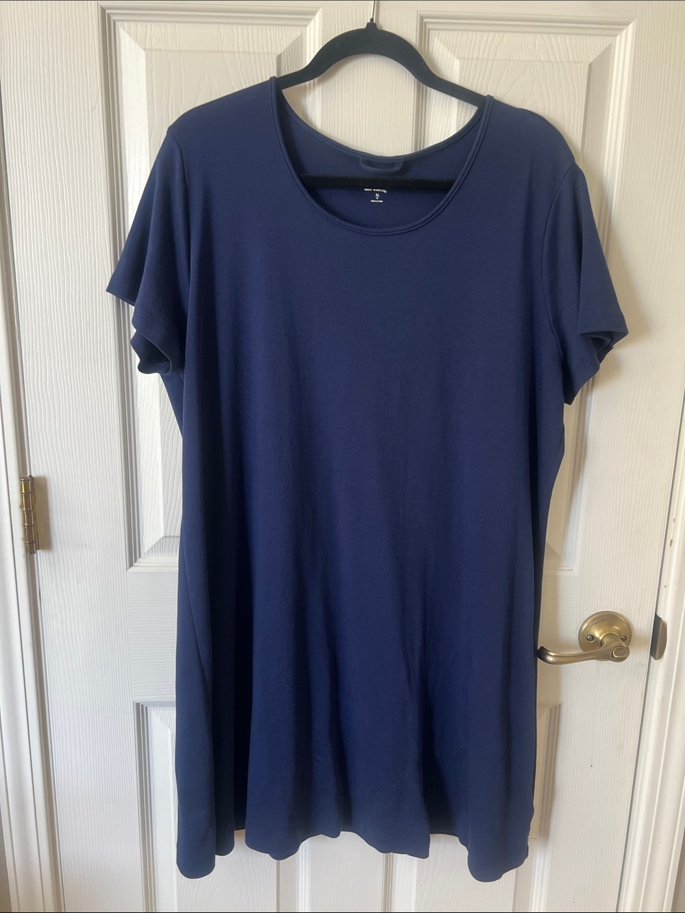 Land's End Women’s Navy Scoop Neck Short Sleeve Shift Dress XL Summer Fall - Picture 1 of 5